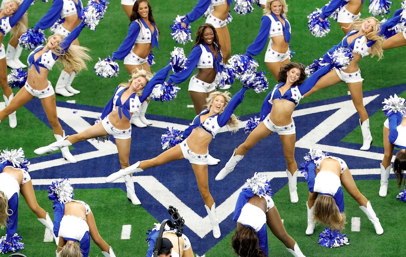 The Dallas Cowboys Cheerleaders performed their pregame routine during the home opener...