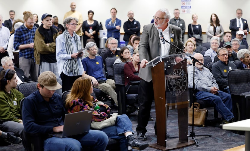 Fair Park First co-founder Norman Alston  speaks before residents and other civic leaders...