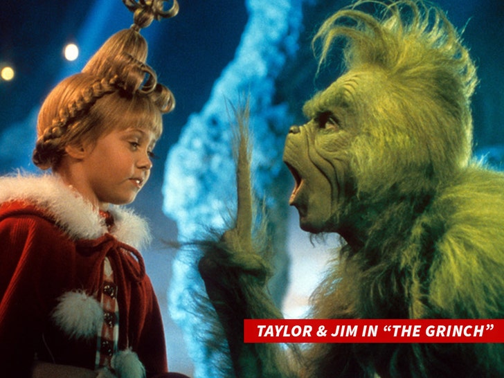 taylor momsen and jim carey in The Grinch getty