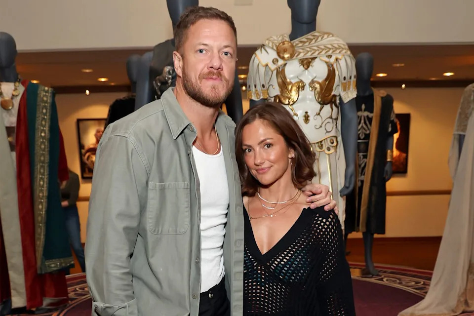Phillip Faraone/Getty Dan Reynolds and Minka Kelly in Los Angeles on Oct. 18, 2024