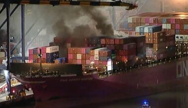 Fire on Los Angeles container ship prompts shelter-in-place order for nearby communities :: WRAL.com