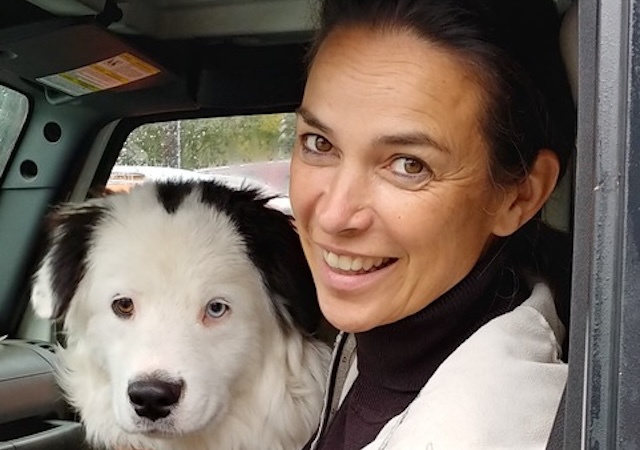 Caroline Baillie and her dog