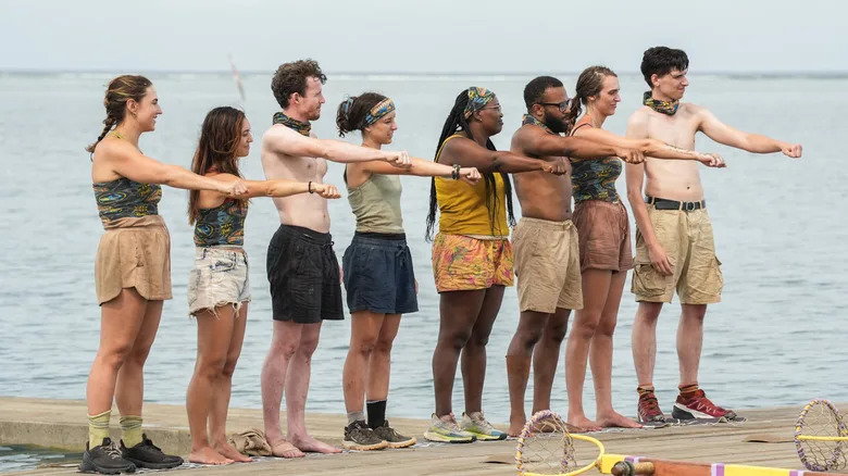 The players of Survivor 49 prepare for a reward challenge