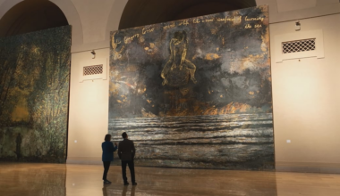 The paintings are bigger than a building, made just for St. Louis by one of the decorated artists on earth