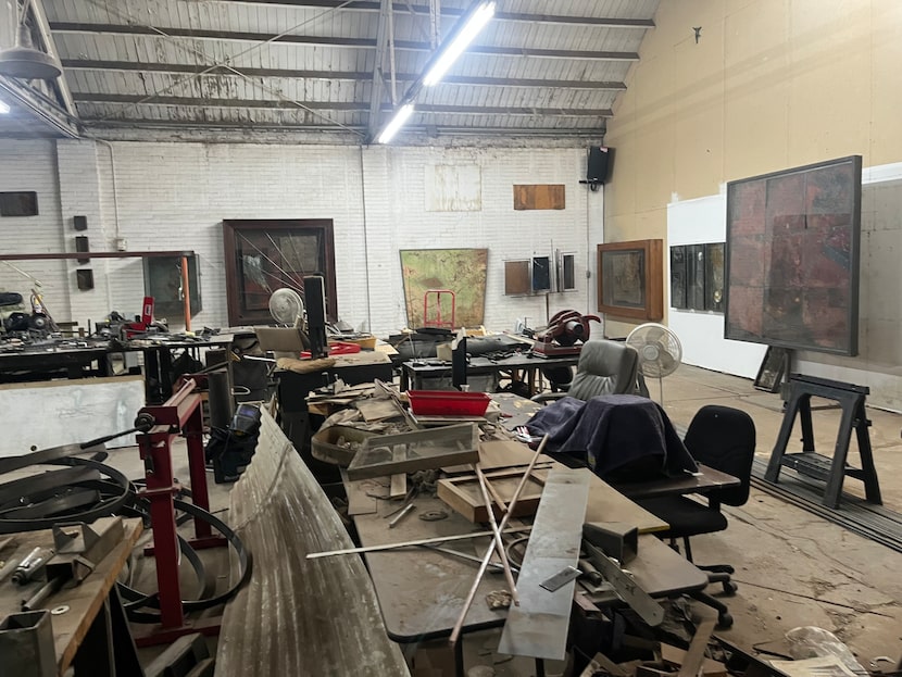 James Magee's El Paso workshop, in a repurposed auto body shop.