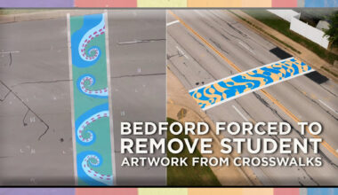 Bedford will have to remove student art crosswalks