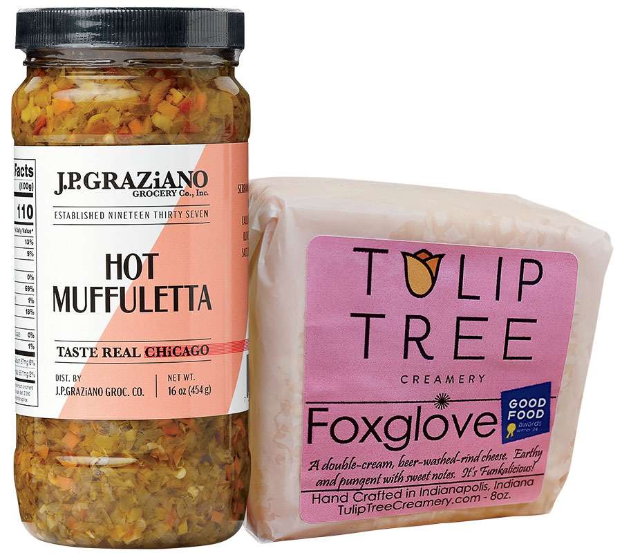J.P. Graziano Grocery’s jarred hot muffuletta and Foxglove by Indianapolis’s Tulip Tree Creamery