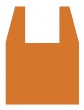 Orange carryout bag icon