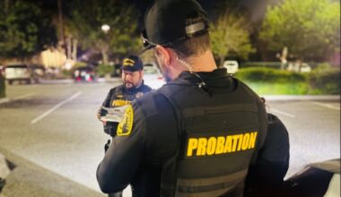 Two probation officers on street