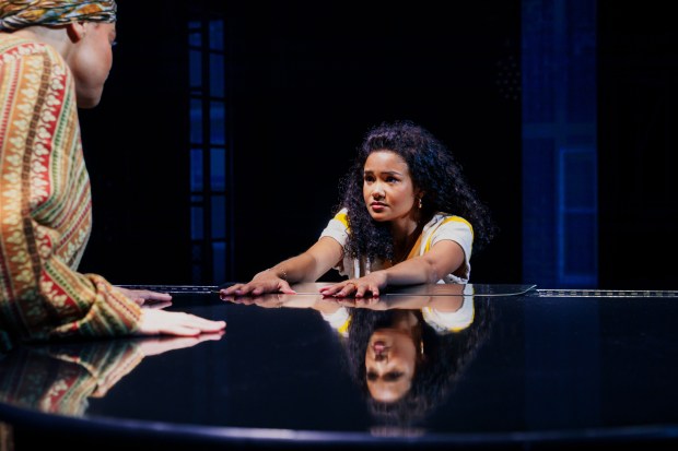 Roz White as Miss Liza Jane and Maya Drake as Ali in the North American tour of the musical "Hell's Kitchen." (Marc J. Franklin)
