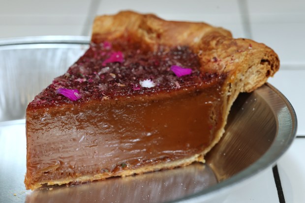 A slice of the Dying The Honey Pink pie at...