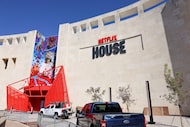 The front exterior of Netflix House is photographed ahead of its opening, on Thursday, Nov....