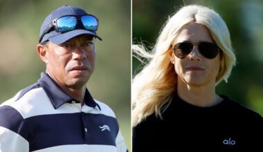 Tiger Woods seen in deep conversation with ex-wife Elin Nordegren as pair support golfer son Charlie, 16