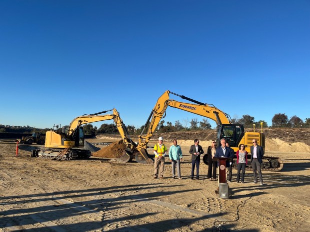 San Diego City Council President Joe LaCava speaks at the groundbreaking for the new Solterra Vista Park. (Karen Billing)
