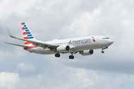 An American Airlines plane arrives at Miami International Airport on Oct. 2, 2025, in Miami....