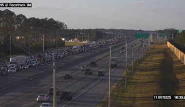 Lanes reopen on I-95 South after car fire near Race Track Road