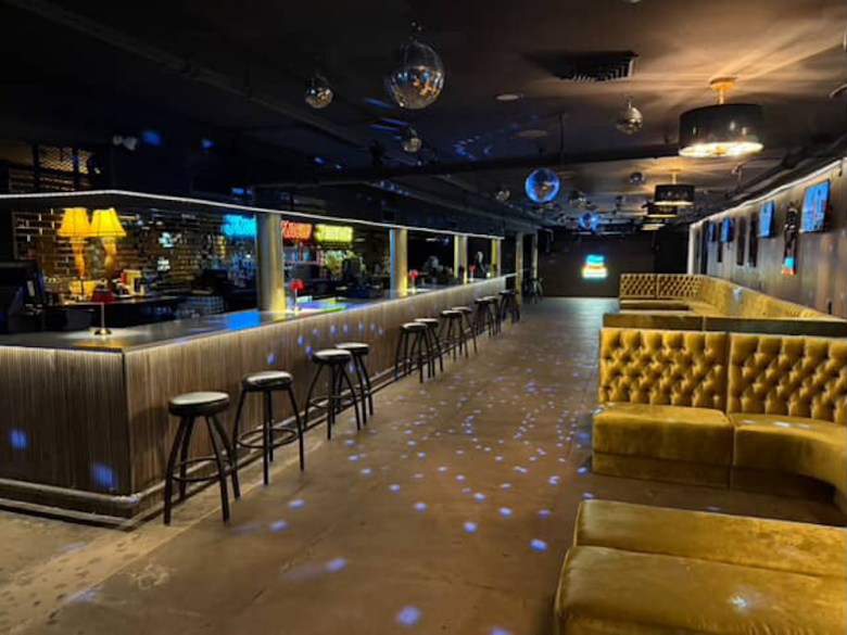 The bar's owners wanted to give it Studio 54 glamor while having a contemporary feel.