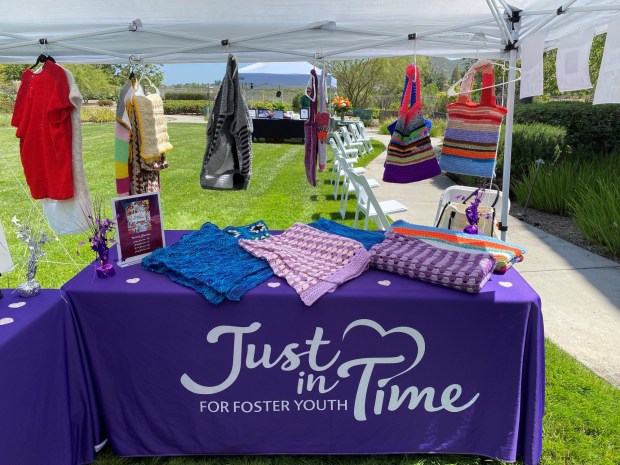 Belmont Village's Just in Time booth at a recent event. (Clare Hollerback)