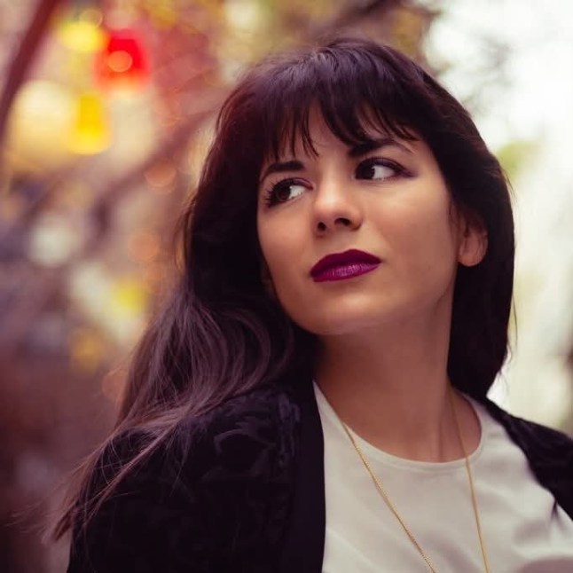 Dimitra Staikou looks away from the camera