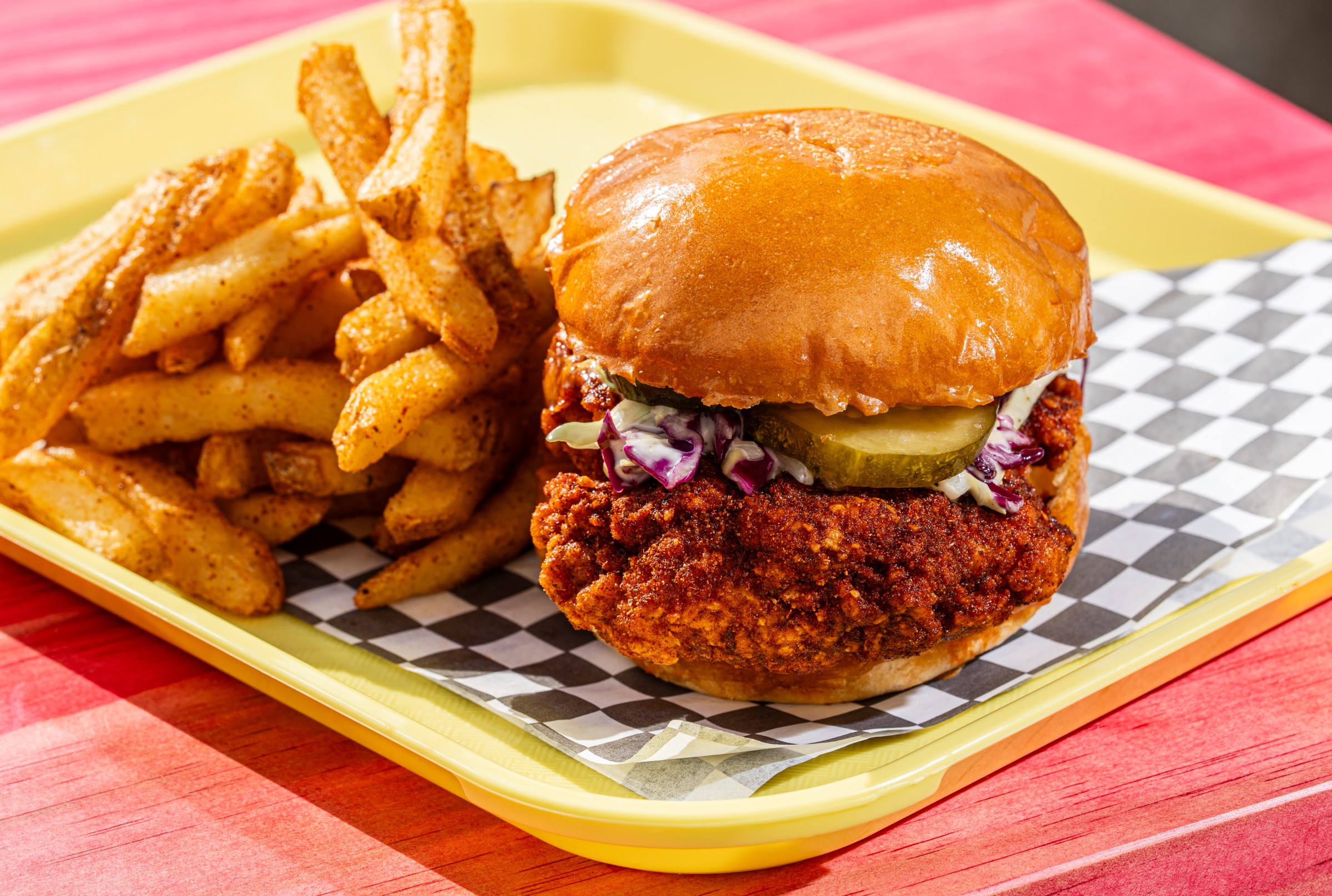 The Birdman, a hot chicken sandwich, on a try at Chick & Hawk