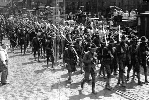 The state militia was mobilized in Chicago at the height...