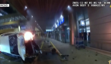 Bodycam shows fiery crash at Phoenix Sky Harbor after high-speed chase