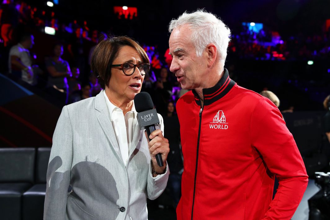 Mary Carillo interviews her longtime friend and former doubles partner John McEnroe at the 2019 Laver Cup