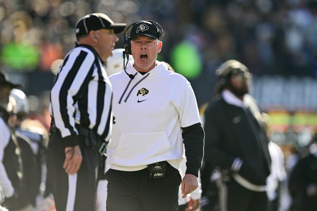 Pat Shurmur during a Colorado game in 2024.