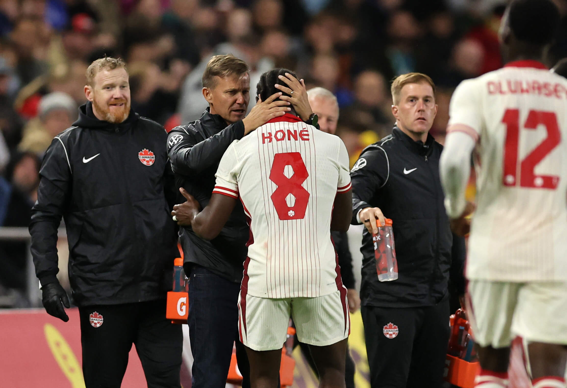 Canada manager Jesse Marsch and Ismael Kone