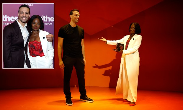 Ari'el Stachel and LaChanze at the "Other" opening night at Greenwich House Theater on October 19. 