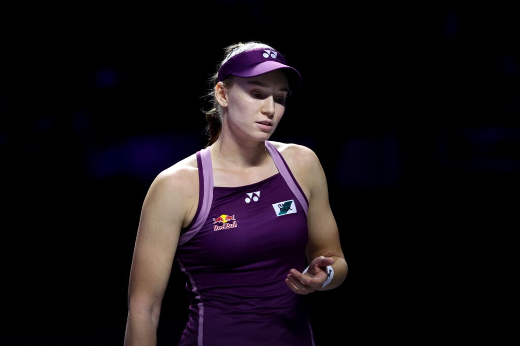 Elena Rybakina plays at the WTA Finals 2025