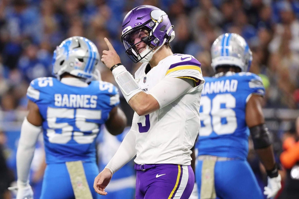 J.J. McCarthy energizes Vikings in emotional, potentially season-altering win over Lions