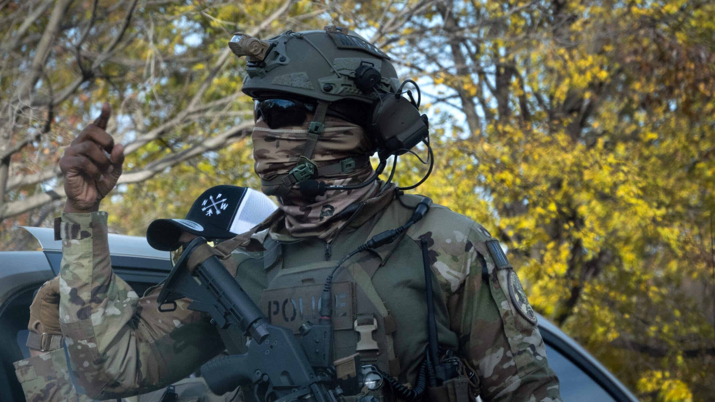 Federal agents search for undocumented immigrants in Chicago as part of Operation Midway Blitz. 