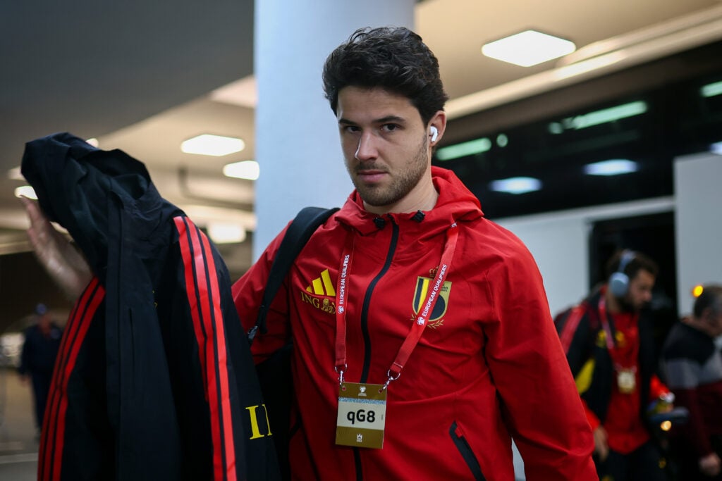 Senne Lammens arrives to face Kazakhstan