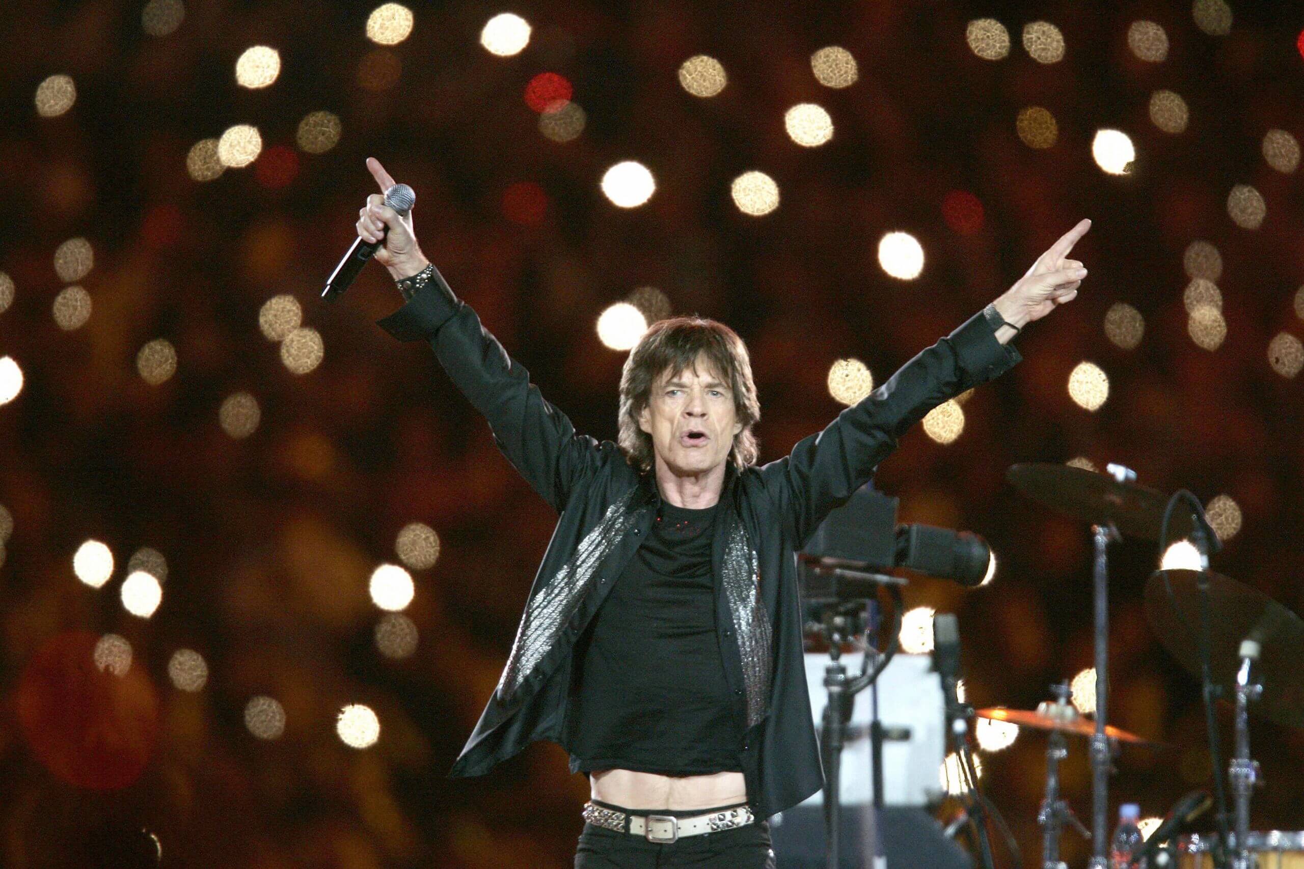 Mick Jagger and the Rolling Stones perform at half-time during Super Bowl XL in February 2006 in Detroit
