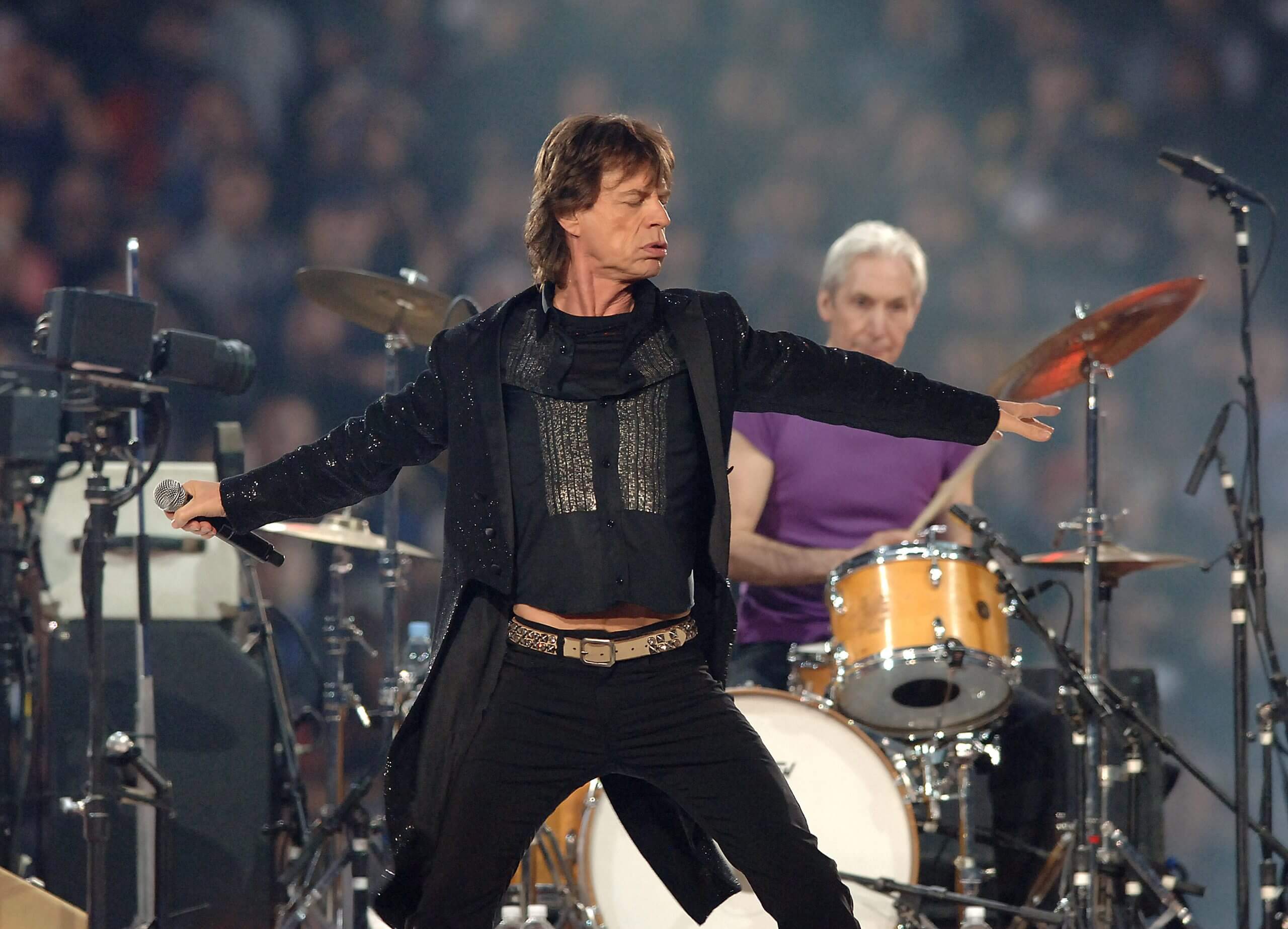 The Rolling Stones on stage in Detroit in 2006