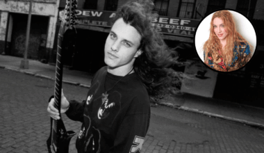 Death&#039;s Chuck Schuldiner with an inset of Madonna