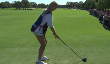 Shock moment WNBA star Sophie Cunningham hits fan with wild tee shot