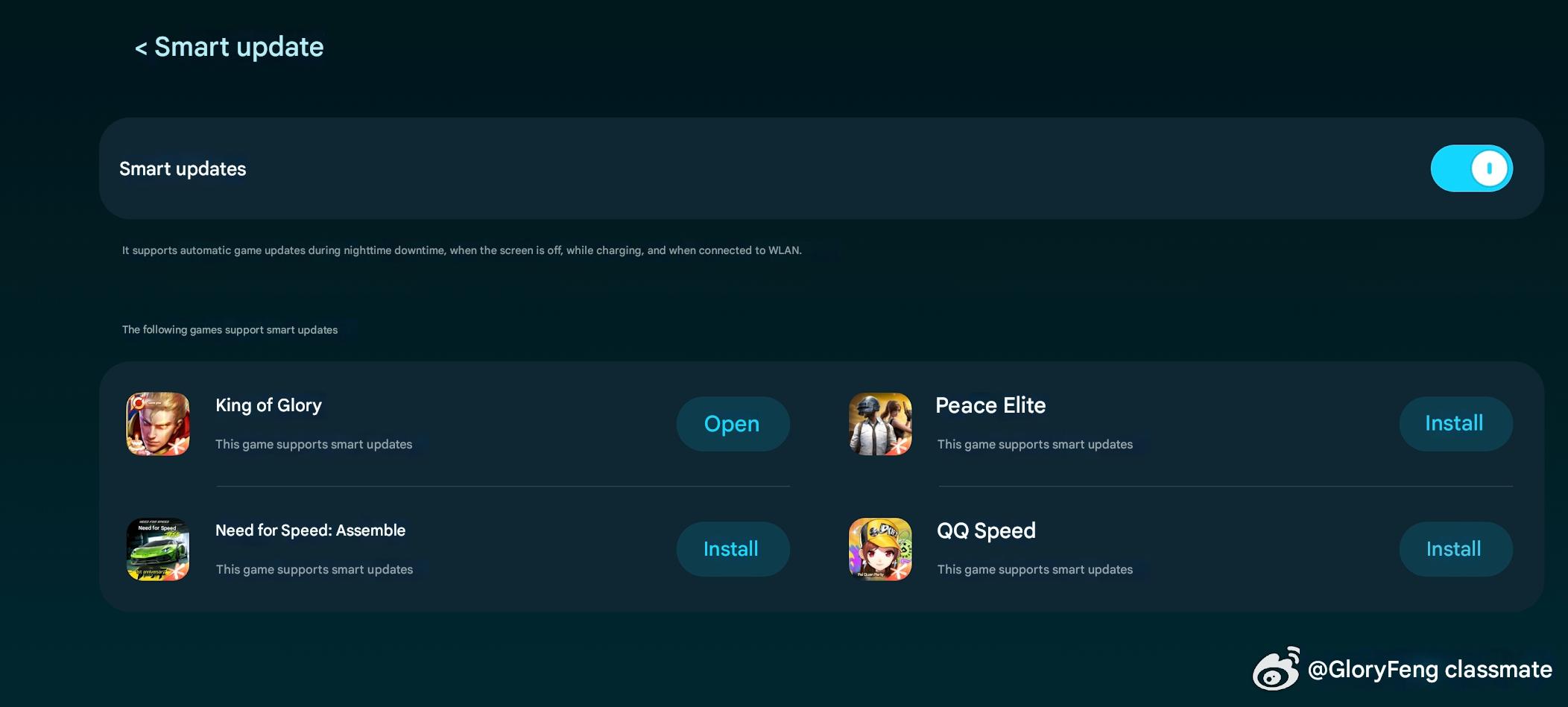 HONOR smart game update feature weibo translated HONOR smart game update feature weibo translated