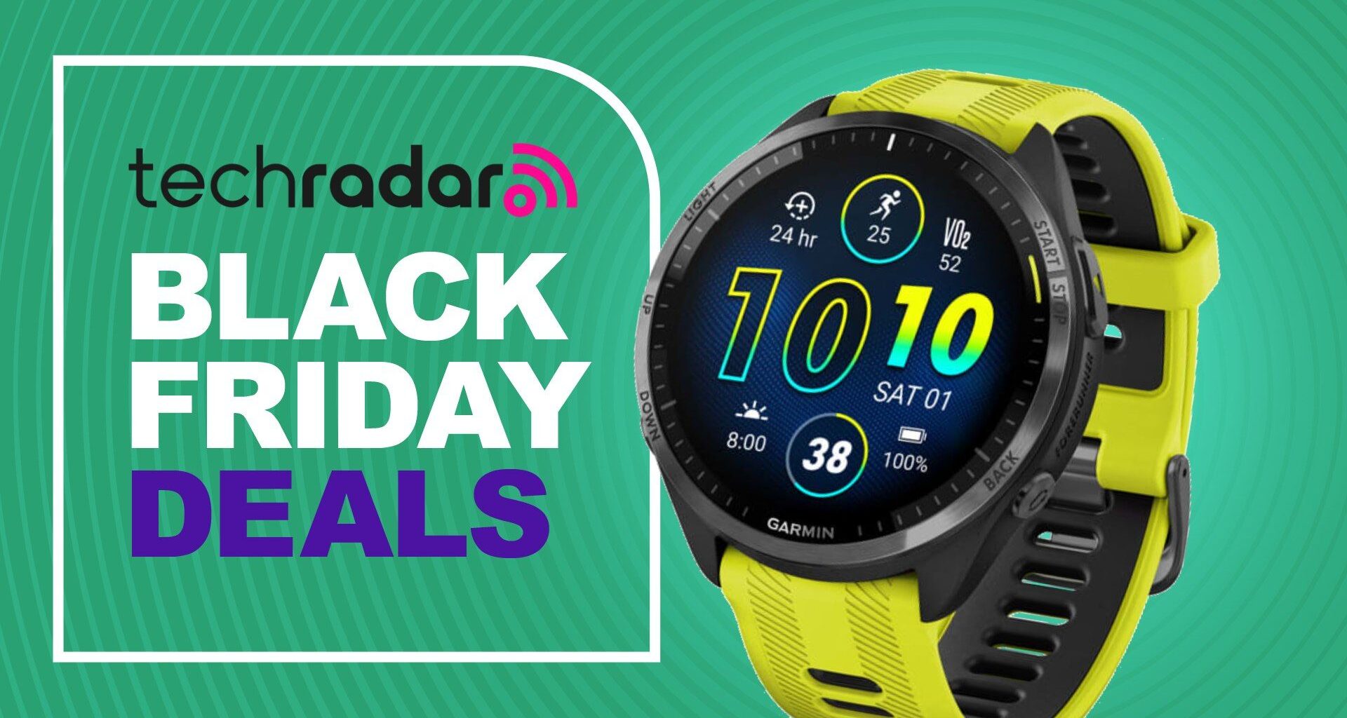 TechRadar Black Friday deals banner with Garmin Forerunner on it