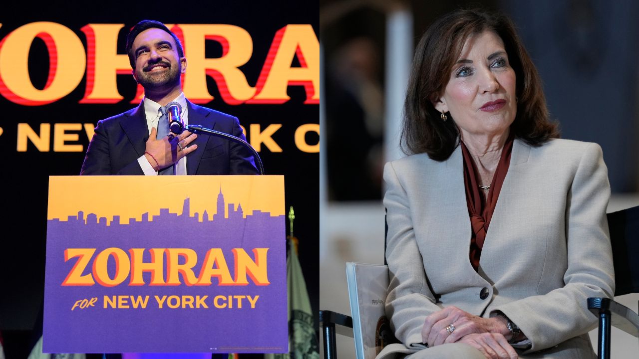 Zohran Mamdani and Kathy Hochul.