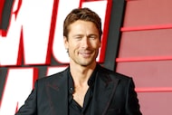 Actor Glen Powell arrived at the London premiere of his new film, "The Running Man," on Nov....
