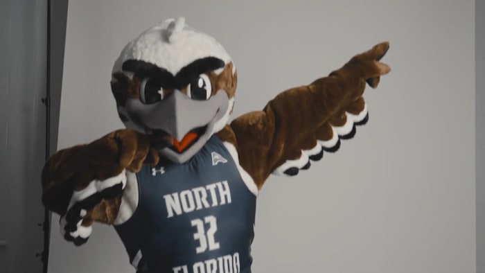 Ozzie the Osprey makes grand reappearance at UNF’s homecoming basketball game with ‘sleeker, athletic’ redesign
