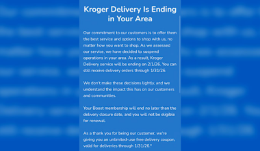 Customers report Kroger ending delivery service in Jacksonville area as automated fulfillment centers close