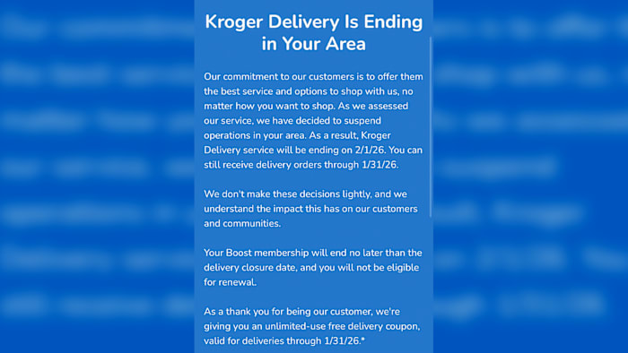 Customers report Kroger ending delivery service in Jacksonville area as automated fulfillment centers close