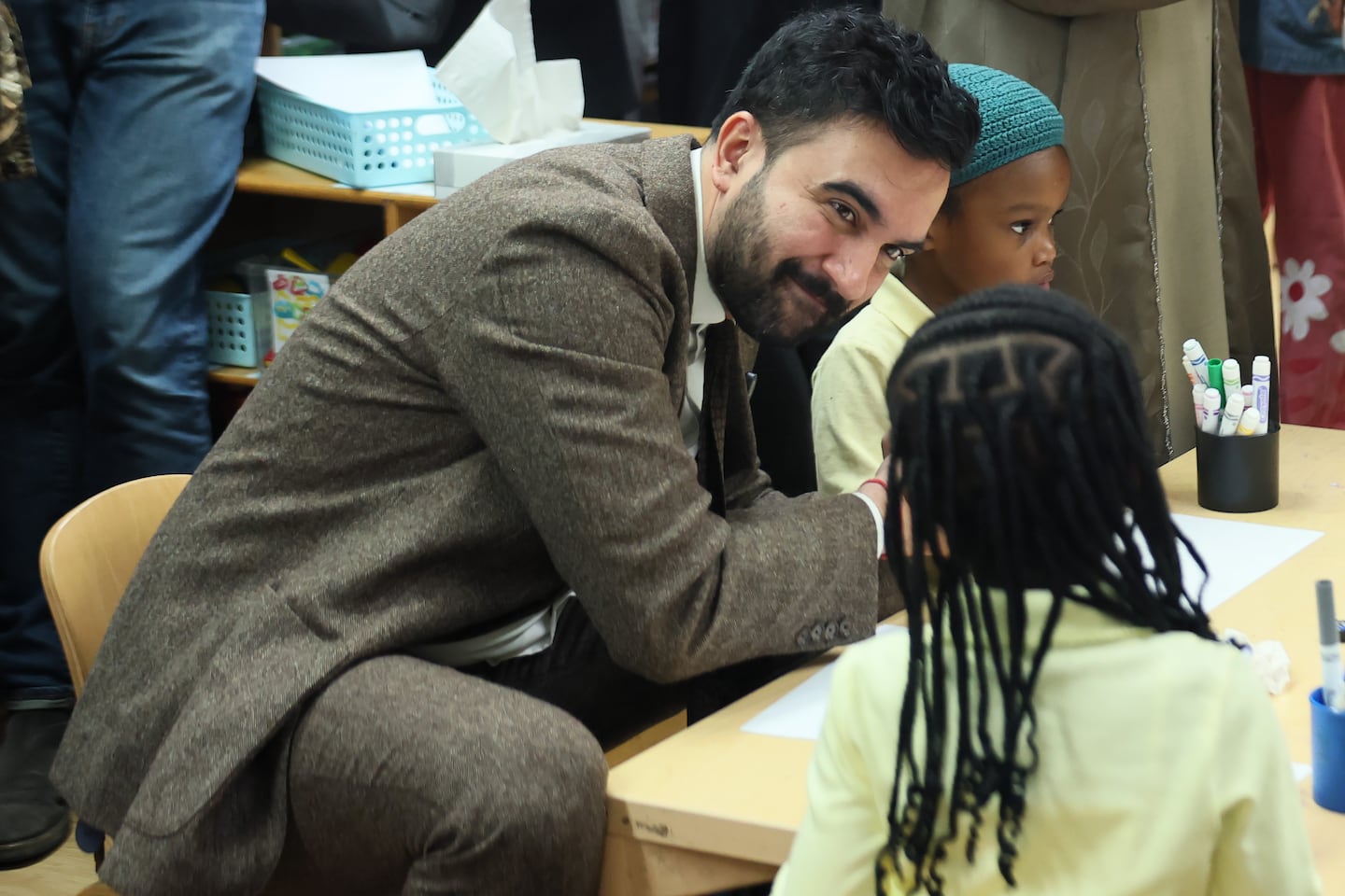 New York Mayor-elect Zohran Mamdani met with educators and visited with prekindergarten students Nov. 13 at Friends of Crown Heights Education Center in the Flatbush neighborhood of Brooklyn.