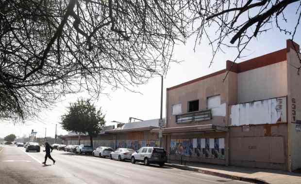 A man crosses the 6300 block of Laurel Canyon Boulevard...