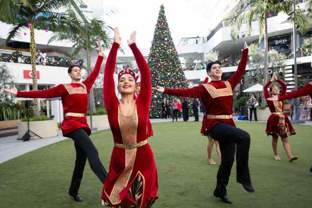 Gevorkian Dance Company performs a traditional Armenian dance during a...