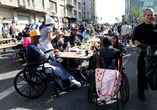 The Los Angeles Midnight Mission serves its annual Skid Row...