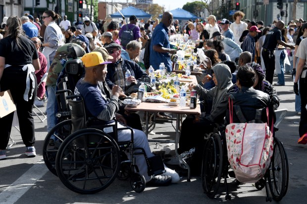 The Los Angeles Midnight Mission serves its annual Skid Row...